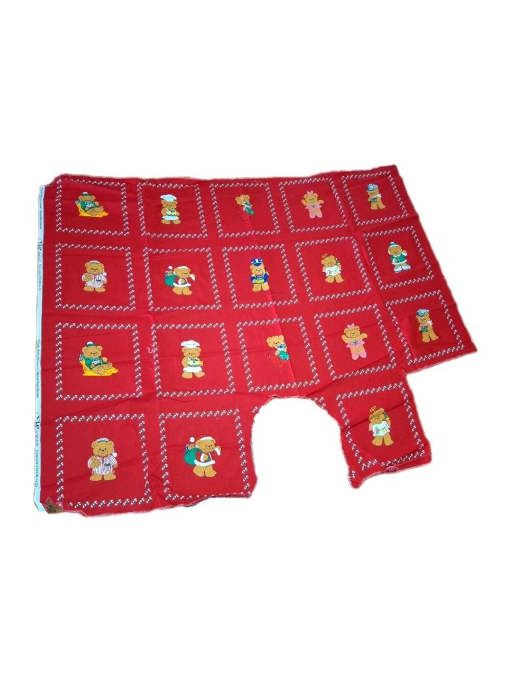 VtgVIP Cranston Beary Merry Christmas Picture Book Patches 18 Block  Squares Red